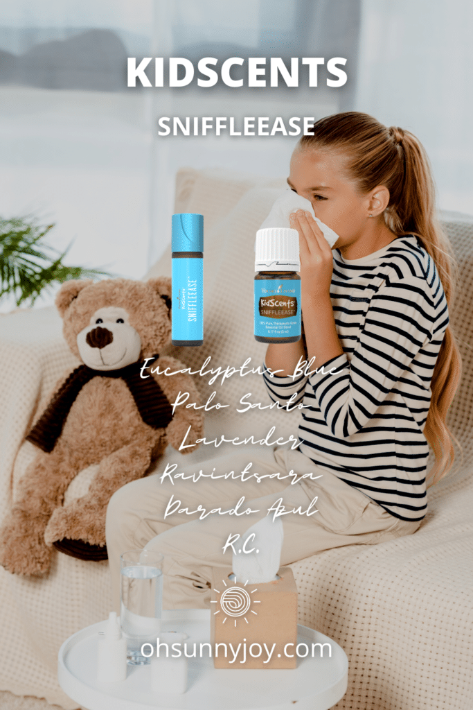 woman sneezing showing young living kidscents